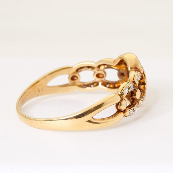 Vintage Ladies' 18kt Yellow Gold Ruby and Diamond Ring, Size 11, For Women - Picture 5 of 6